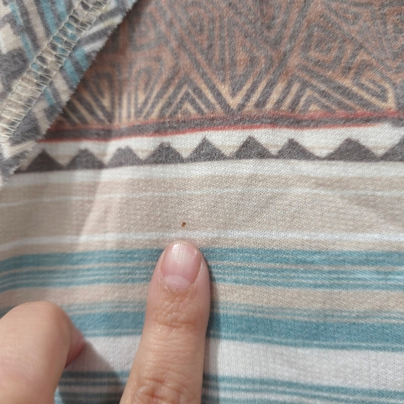 JODY CALI Colorful Native Aztec Striped Long Sleeve, French Terry, Lace, XL - Picture 11 of 16